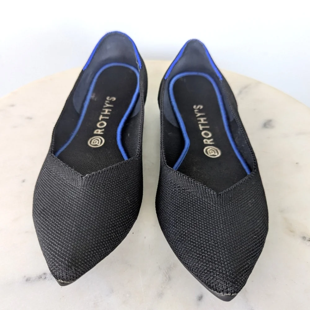 Rothy's Classic Black Pointed Toe Flats - Picture 10 of 11